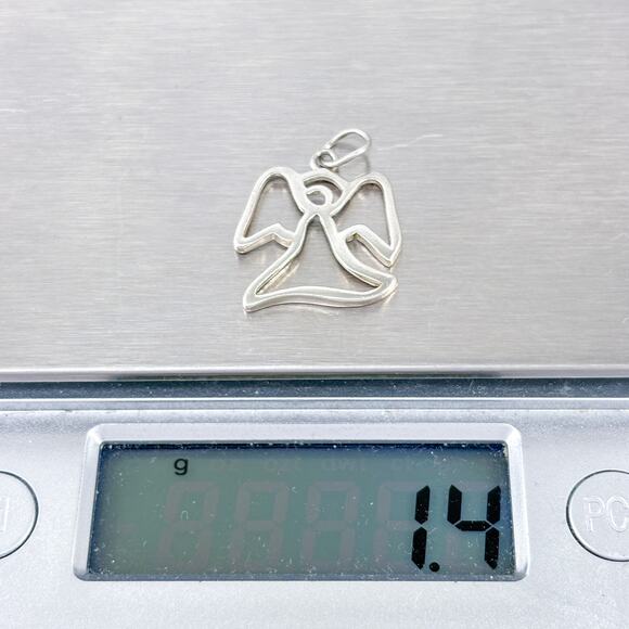 Vintage 925 Sterling Silver Angel Outline Charm | Dainty Layering Jewelry - Picture 6 of 7